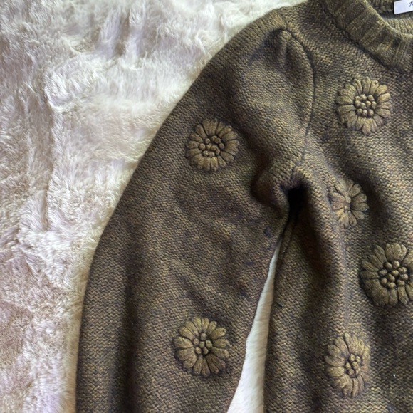 Madewell Embroidered Edencroft Olive Wool Blend Women's Cardigan, Size S - Picture 5 of 8